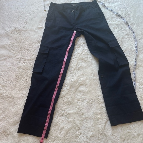 Theory Linen Cargo Pants Navy 8 - Picture 11 of 12